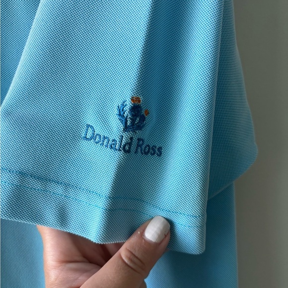 Men's Donald Ross light blue golf polo shirt size M - Picture 4 of 5